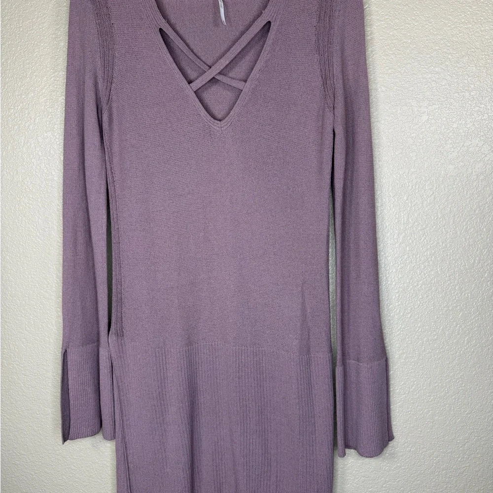 Free People Lavender‎ Long Sleeve Vneck Sweater Top